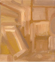 Atelier II, l auf Baumwolle, 13,7 x 12 cm
