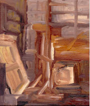 Atelier I, l auf Baumwolle, 14 x 12 cm