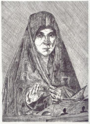 La Vergine dell`Annunziazione, Incisione, 28,5 x 21 cm