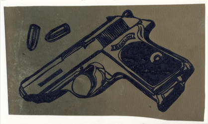 Walther PPK, Xilo ad olio su bronzo, 15 x 25 cm