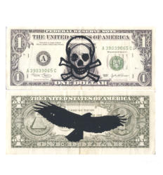 Censura su Dollars (Xero), 30 x 20 cm
