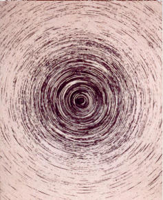 Spiral V, chinese ink on cotton, 69 x 56 cm