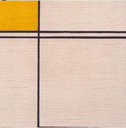 Mondrian 3a, oil & acrylics on cotton, 45,3 x 45,3 cm