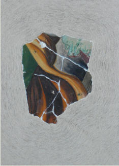 Fresco, Cotton on MDF, 70 x 50 cm