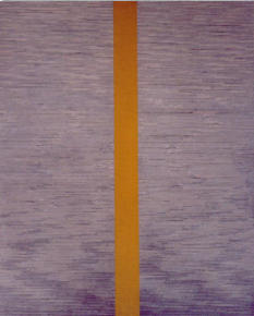 Yellow Stripe, ink & oil on cotton on canvas, 135 x 110 cm