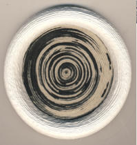 Round Spiral Frame, chinese ink on cotton, 12 x 12 cm