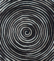 Spiral, merino on canvas, 25 x 22 cm