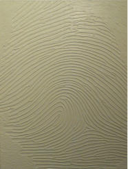 Fingerprint, varnished Cotton on MDF, 80 x 60 cm