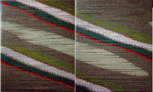Verzerrung (Front - Reverse), Acryl on hemp/sisal, 110 x 90 cm