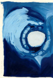 Blau I, l auf Papier, 29,5 x 21 cm