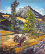 Olivenhain auf Monte Accuto, l auf BW, 60 x 50 cm