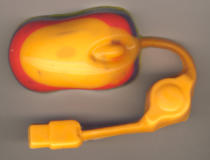 Punto e Basta (topo), silicone giallo/rosso, 15 x 15 cm