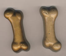 Ossa d oro, siliconi bronzati, 8 x 3,5 cm