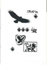 Uccello-Android-Leo, Xilo ad olio su carta, 30 x 20 cm