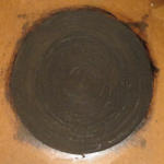 Spiral etching plate, asphalt varnish on cotton, 37 x 38 cm