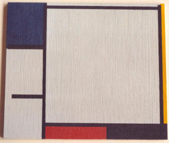 Mondrian 4a, oil & acrylics on cotton, 42 x 49 cm