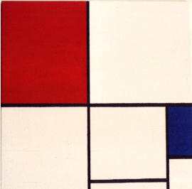 Mondrian 5a, oil & acrylics on cotton, 54,9 x 54,9 cm