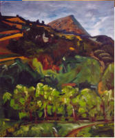Monte Accuto mit Landschaft, l auf BW, 60 x 50 cm