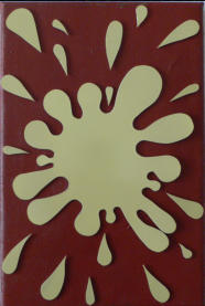 Kleksbild Elfenbein, Lack auf PVC + l auf KR, 30 x 20 cm